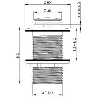 Донный клапан Raglo R600.04 click-clack Хром — фото 2, Донные клапаны