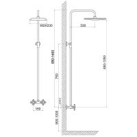 Душевая система Melodia della vita Galateo MSC00104С Хром — фото 5, Душевые стойки