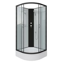 Душевая кабина Niagara Classic NG-6702-14BK (100х100х200) средний поддон(26см),черный,стекло прозрач — фото 1, Душевые кабины