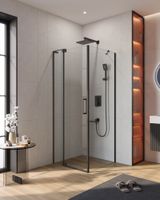 Душевой уголок CEZARES SLIDER-AH-1-80-70/80-C-NERO — фото 1, Прямоугольные душевые уголки