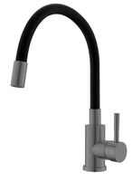 Смеситель д/кухни, "Snake" гибкий излив черный, графит арт. K44Grafit — фото 1, Смесители для кухни