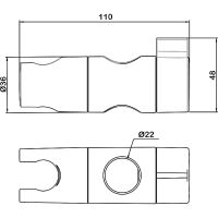 Держатель ручного душа Swedbe Calypso 5053 Хром — фото 2, Комплектующие для душевого оборудования