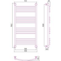 Водяной полотенцесушитель Сунержа Богема+ выгнутая 1000х500 05-0221-1050 Состаренная бронза — фото 2, Водяные полотенцесушители