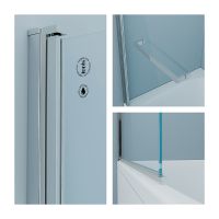 Шторка на ванну Iddis Ray 90х140 RAY6CS9i90 профиль Хром стекло прозрачное — фото 3, Шторки для ванной распашные