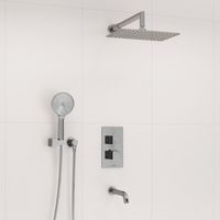 A171519 Thermo Встраиваемый комплект для ванны с верхней душевой насадкой, лейкой и изливом — фото 2, Душевые системы