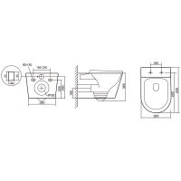 Унитаз Iberica Blanca Burgos Alto IB.BRA.231.1B1 подвесной с сиденьем Микролифт — фото 7, Подвесные унитазы