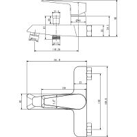 Смеситель для ванны ESKO New York NY 54 Хром — фото 4, Смеситель для ванны