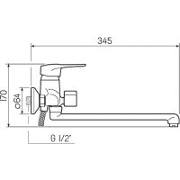 Смеситель для ванны Ростовская Мануфактура Сантехники SL55-006E универсальный Хром — фото 4, Для душа и ванны