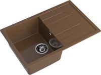 GRANFEST Мойка QUADRO 780L 1-чаша+крыло 770*495мм терракот арт.GF- — фото 1, Кухонные мойки