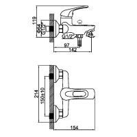 Смеситель для ванны D-Lin D130628 Хром — фото 2, Смеситель для ванны