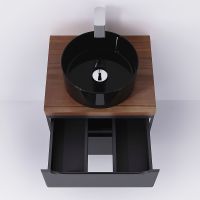 Столешница под раковину Jorno Wood 60 Wood.06.60/DW Темное дерево — фото 9, Столешницы под раковину