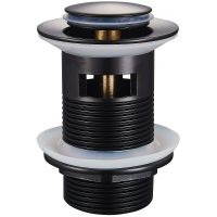 Донный клапан Raglo R600.05.06 click-clack Черный матовый — фото 1, Раковины и столешницы. Выпуски для умывальников