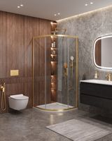 Душевой уголок CEZARES MOLVENO-R-1-90-C-BORO-IV — фото 1, Душевые уголки четверть круга