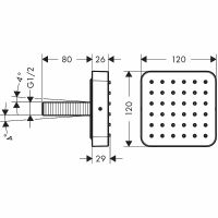 Душевая форсунка Axor Citterio E 36822000 Хром — фото 3, Душевые форсунки