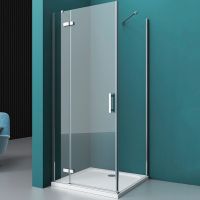 Душевой уголок BelBagno Kraft 80х80 KRAFT-A-12-80-C-Cr-L профиль Хром стекло прозрачное — фото 1, Квадратные душевые уголки