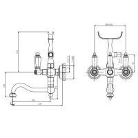 Товар: Смеситель для ванны Caprigo Adria-Classic Black Edition 03B-510-vot Бронза - фото 2 Смеситель для ванны Caprigo Adria-Classic Black Edition 03B-510-vot Бронза — фото 2, Смеситель для ванны