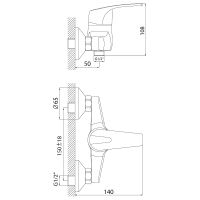Смеситель для душа Rossinka D40-41 Хром — фото 2, Для душа и ванны