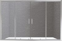 Шторка на ванну BelBagno Unique VF-2 180 UNIQUE-VF-2-150/180-140-P-Cr профиль Хром стекло рифленое — фото 1, Шторки для ванной раздвижные