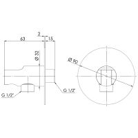 Шланговое подключение Remer 337XVO Бронза — фото 2, Комплектующие для душевого оборудования