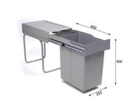 Системы сортировки мусора ALBIO 20 1X21 L+0,5 L серый пластик ALVEUS — фото 1, Системы сортировки мусора