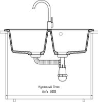 Товар: GRANFEST Мойка STANDART 780K 2 чаши 780*510мм графит арт.GF- - фото 4 GRANFEST Мойка STANDART 780K 2 чаши 780*510мм графит арт.GF- — фото 4, Кухонные мойки