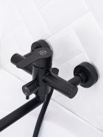 Смеситель для ванны Ростовская Мануфактура Сантехники SUS124BL-006EP универсальный Черный матовый — фото 2, Для душа и ванны