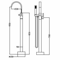 Товар: Смеситель для ванны Swedbe Spira 4003 Хром - фото 4 Смеситель для ванны Swedbe Spira 4003 Хром — фото 4, Смесители напольные