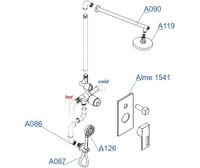 A16590 Встраиваемый комплект для душа с верхней душевой насадкой и лейкой — фото 2, Душевые системы