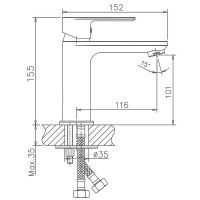 Смеситель для раковины Haiba HB10505-3 Пепельный — фото 2, Смесители для раковины