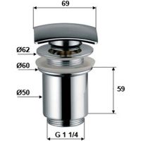 Донный клапан Remer 904SCC114 click-clack Хром — фото 2, Донные клапаны