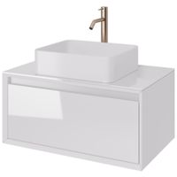 Товар: Тумба INSIGHT, 80 см, подвесная, стеклянная столешница с отверстиями для установки накладного умывал - фото 1 Тумба INSIGHT, 80 см, подвесная, стеклянная столешница с отверстиями для установки накладного умывал — фото 1, Тумбы под раковину