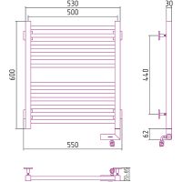 Электрический полотенцесушитель Сунержа Модус 2.0 600x500 R 00-5601-6050 Хром — фото 6, Электрические полотенцесушители