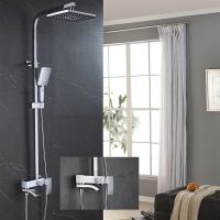 Душевая система Rose R15F Белая Хром арт-R1556F — фото 3, Душевые стойки