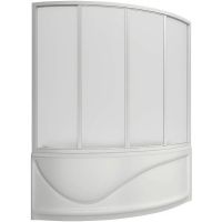 Шторка на ванну Bas Николь 170 ШТ00035 профиль Белый пластик Вотер — фото 1, Шторки для ванной раздвижные