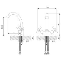 Смеситель для раковины Rossinka G02-62 Хром — фото 2, Смесители для раковины