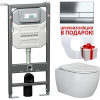 Комплект унитаза с инсталляцией Ceramicanova Play CN3001_1002CH_1000 с сиденьем Микролифт и клавишей — фото 1, Комплекты унитаз + инсталляция