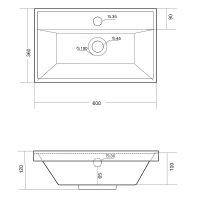Раковина Madera Classica Slim 60 4627173210874 Белая — фото 3, Раковины встраиваемые сверху