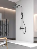 Душевая система AQUAme AQM8002B Черная матовая — фото 2, Душевые системы