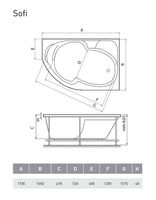 Акриловая ванна Relisan Sofi 170х105 R Гл000009445 без гидромассажа — фото 5, Акриловые ванны