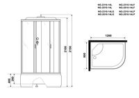 Душевая кабина Niagara Classic NG-2310-14LG (120х80х215) высокий поддон(40см),стекло матовое,4 места — фото 4, Душевые кабины