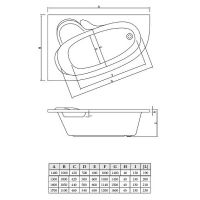 Акриловая ванна C-Bath Atlant 140x100 CBA00101L без гидромассажа — фото 6, Акриловые ванны