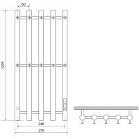 Электрический полотенцесушитель Melodia della vita Blues Electro Ferrum 120х27 П5 MTRBEF12027gt Граф — фото 2, Электрические полотенцесушители