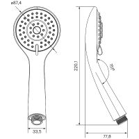 Ручной душ Milardo Hand Shower 3F 3803F87M18 Хром — фото 5, Лейки для душа