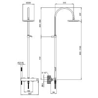 Душевая система Margaroli Moderna RU2006AA01CR Хром — фото 2, Душевые системы