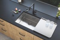 Мойка для кухни KOMBINO 50 SAT-90 500X400X200 в комплекте с сифоном 1130550 (в комплекте 5 шт) — фото 2, Кухонные мойки