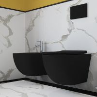 Унитаз Aqueduto Ovo OVO0140 подвесной Черный матовый с сиденьем Микролифт — фото 4, Унитазы