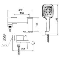 Смеситель для ванны Raglo R01.30.06 Черный матовый — фото 2, Смеситель для ванны