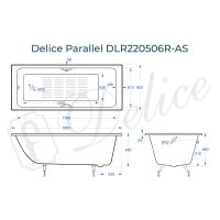 Чугунная ванна Delice Parallel 180x80 DLR220506R-AS с ручками с антискользящим покрытием — фото 4, Ванны