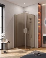 Душевой уголок CEZARES SLIDER-AH-2-90/100-100/110-BR-Cr — фото 1, Прямоугольные душевые уголки