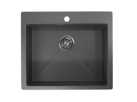 Granula-5951, ГРАФИТ МАТОВЫЙ, стальная кухонная мойка — фото 1, Кухонные мойки